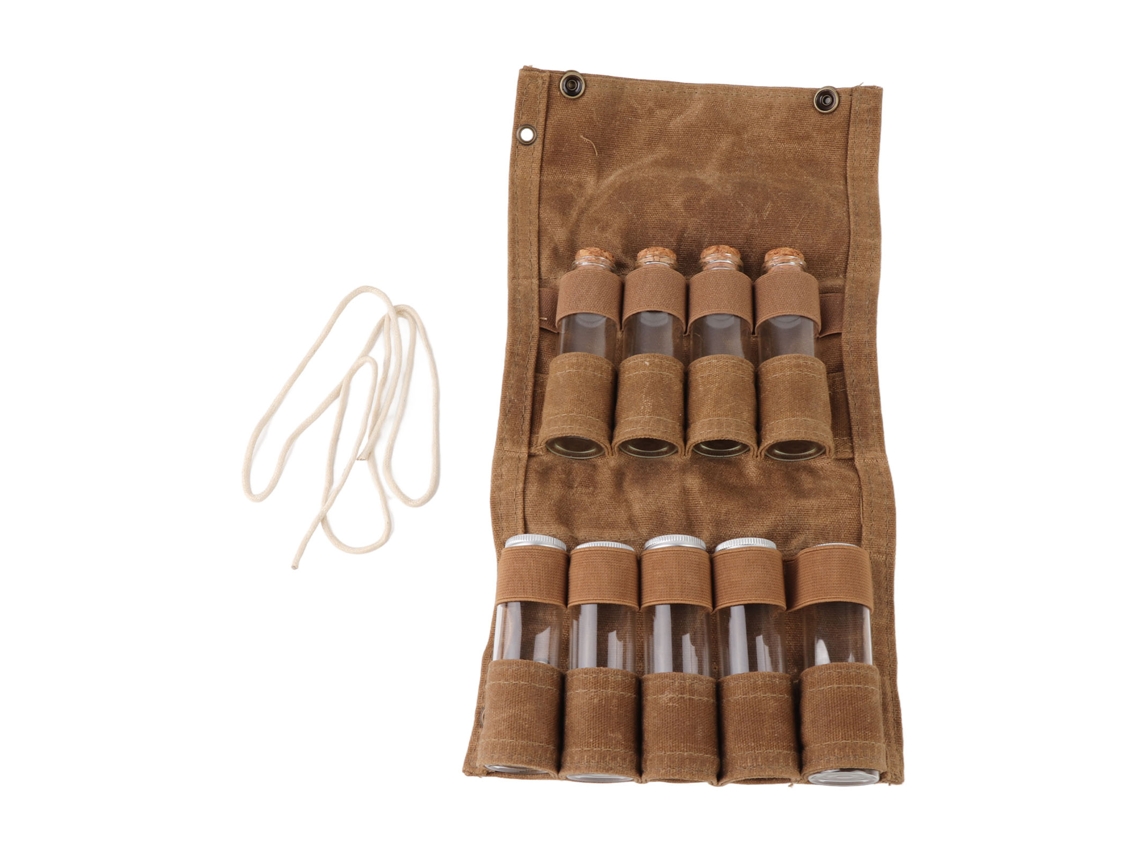 Saco de Condimentos Portátil com 9 Potes Khaki