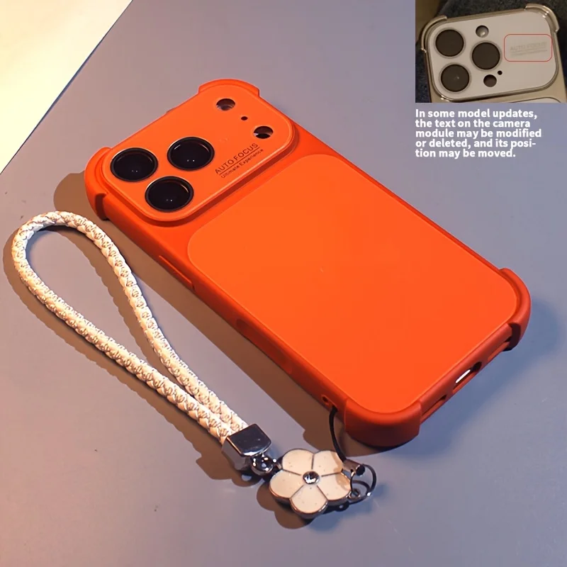 Capa Para Celular (iphone 13 Laranja) Com Cantos Cromados, Proteção Para Lente E Resistente A Impactos.