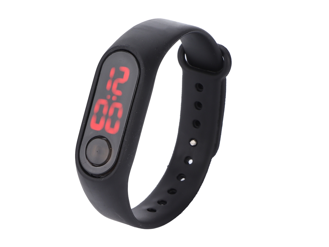 Relógio Inteligente Pulseira Digital Luminoso Eletrônico Moda Preto