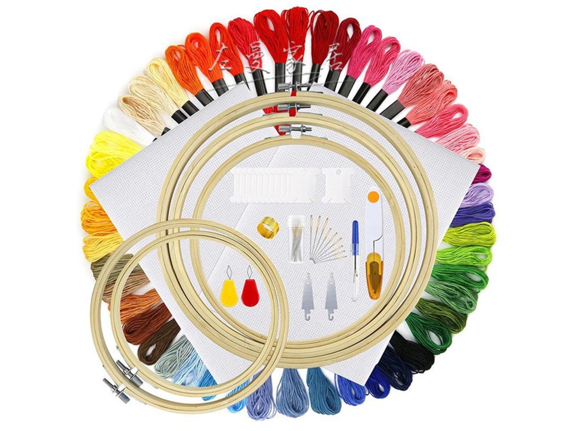 Conjunto De Linhas De Bordado De 50 Cores, Ponto Cruz De Linha De Algodão E Poliéster De Cor Dmc Siurn