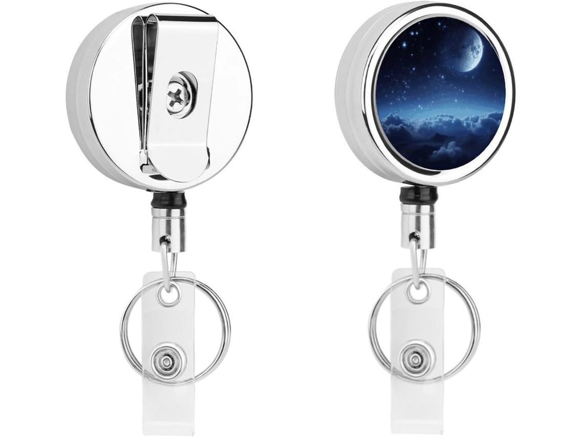 Lurelia Porta-crachá Retrátil Com Clipe Com Cordão Em Aço Inoxidável 4 Cm Para Escritório E Hospital