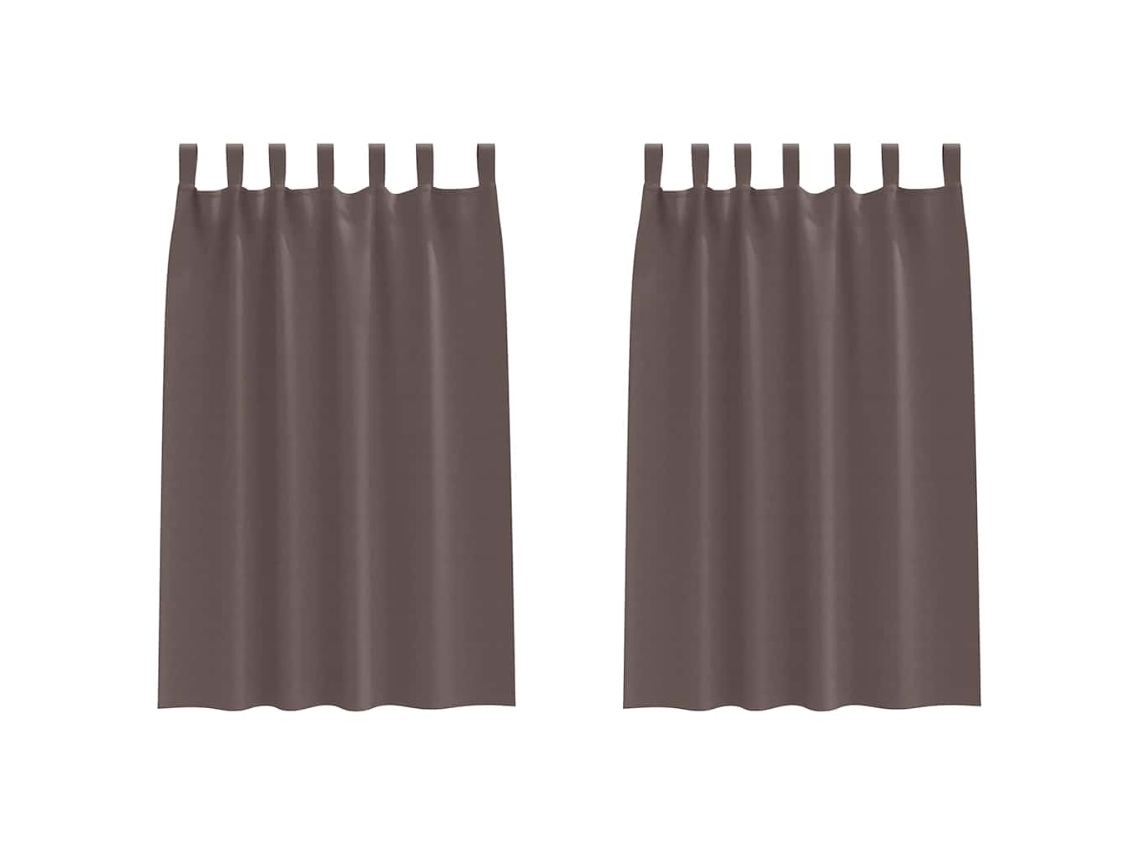 Conjunto 2 Cortinas Opacas Vidaxl Castanho Poliéster (175 X 140 Cm)