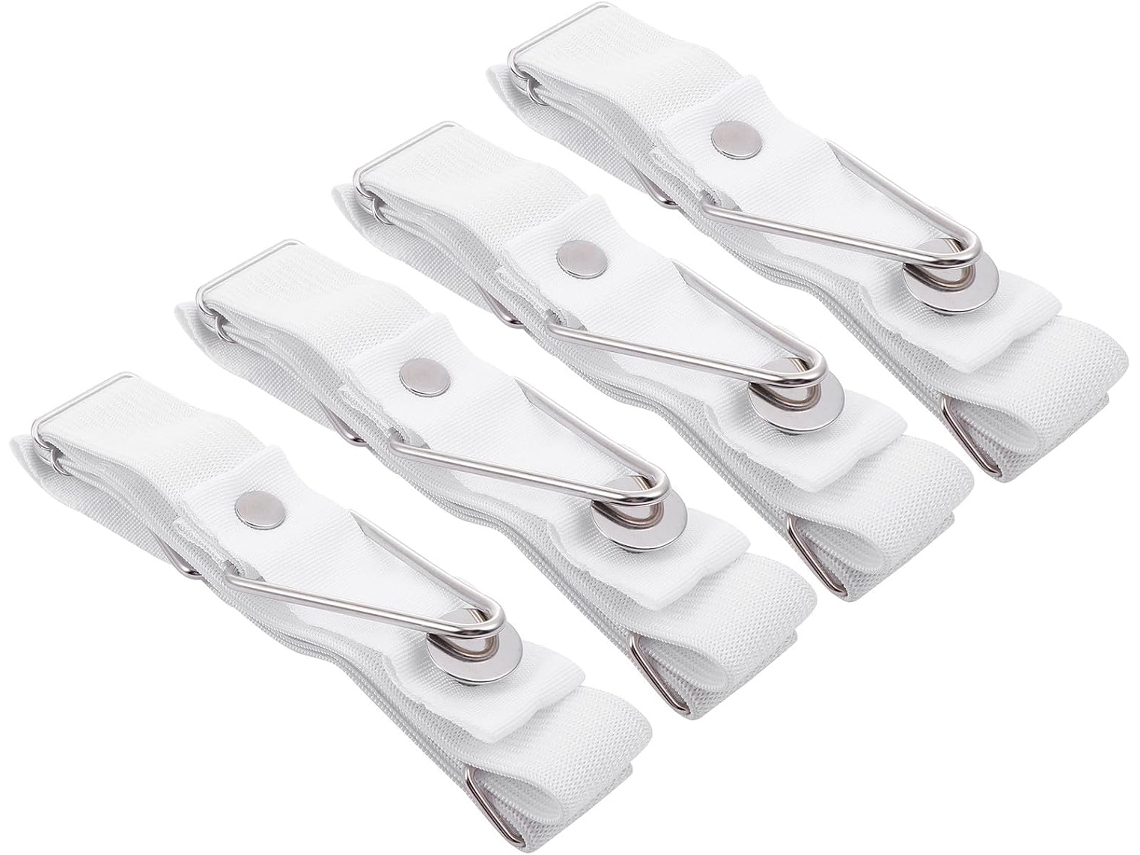 Conjunto de 4 Prendedores Ajustáveis para Edredons e Lençóis com Fecho Metálico Elástico, Fixar CHABERLU