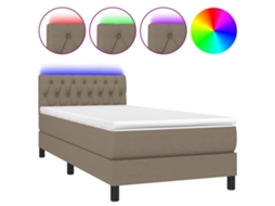 Box Spring Bed, Box Spring Beds Vidaxl Cinzento-acastanhado Tecido (90 X 190 Cm)