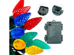 Luzes de Fita Morango 50led 5m Bateria Operada 8 Modos Ip65 Impermeável para Decoração