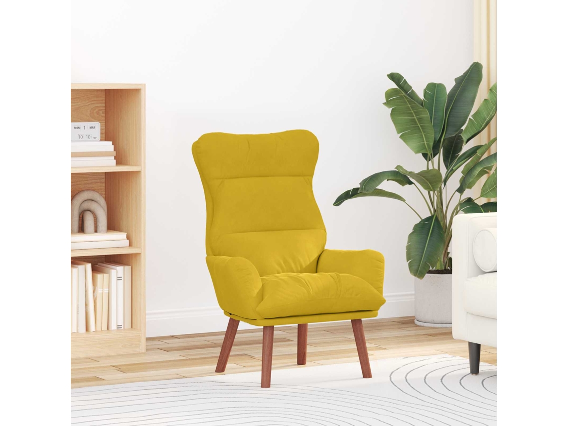 Vidaxl Poltrona Amarelo 69 X 74 X 93 Cm Veludo