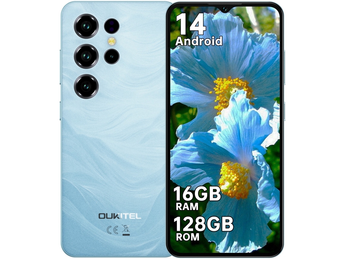 C2 4gb Ram 128gb Rom 6.52" Hd 5000mah Bateria 13mp Câmara Android 14 Telemóvel Livre OUKITEL
