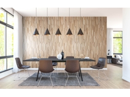 Painel Decorativo De Parede 3d Ego Carvalho Maciço Natural - Superfície Estruturada - 72x10cm - 14 Peças 1m²
