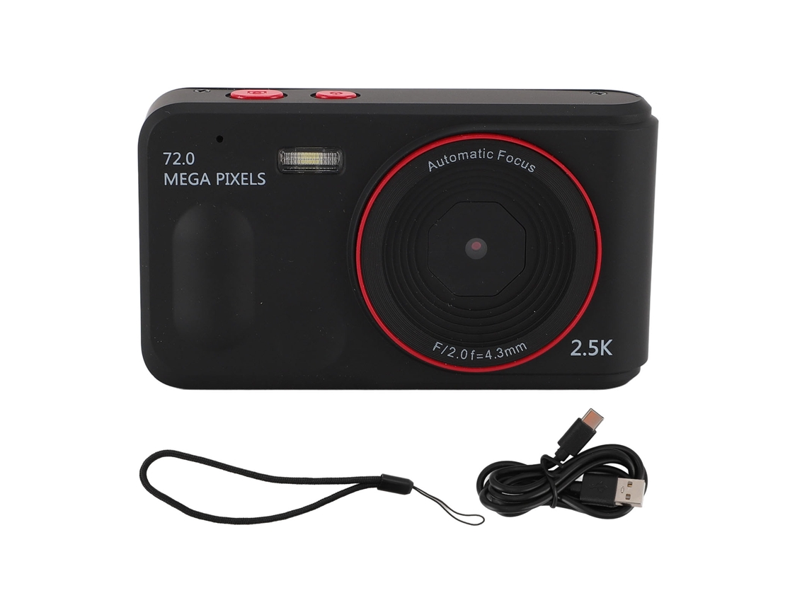 Câmera Digital 2.5k 72mp Zoom 16x Tela 2,4 Polegadas Foco Automático