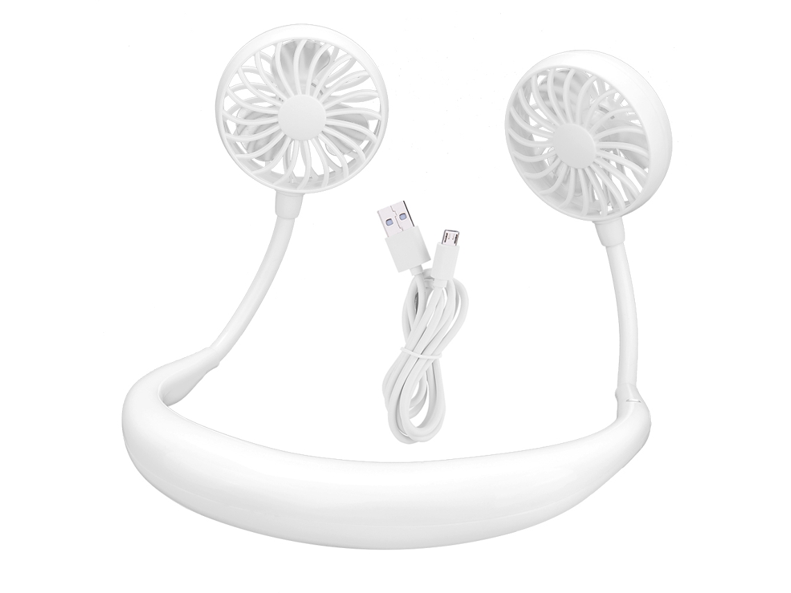 Ventilador Portátil de Pescoço Sem Mãos Usb Branco