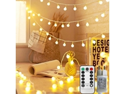 Rebe luces de Cadena Led 100 Modos 8 Control Remoto 33ft Blanco Cálido Impermeable Interior Exterior