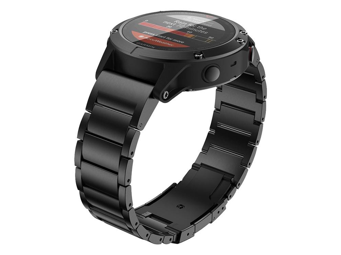 Bracelete para Garmin liga de titânio três contas fivela de pressão liberação rápida preto XIAOMOYU (22mm)