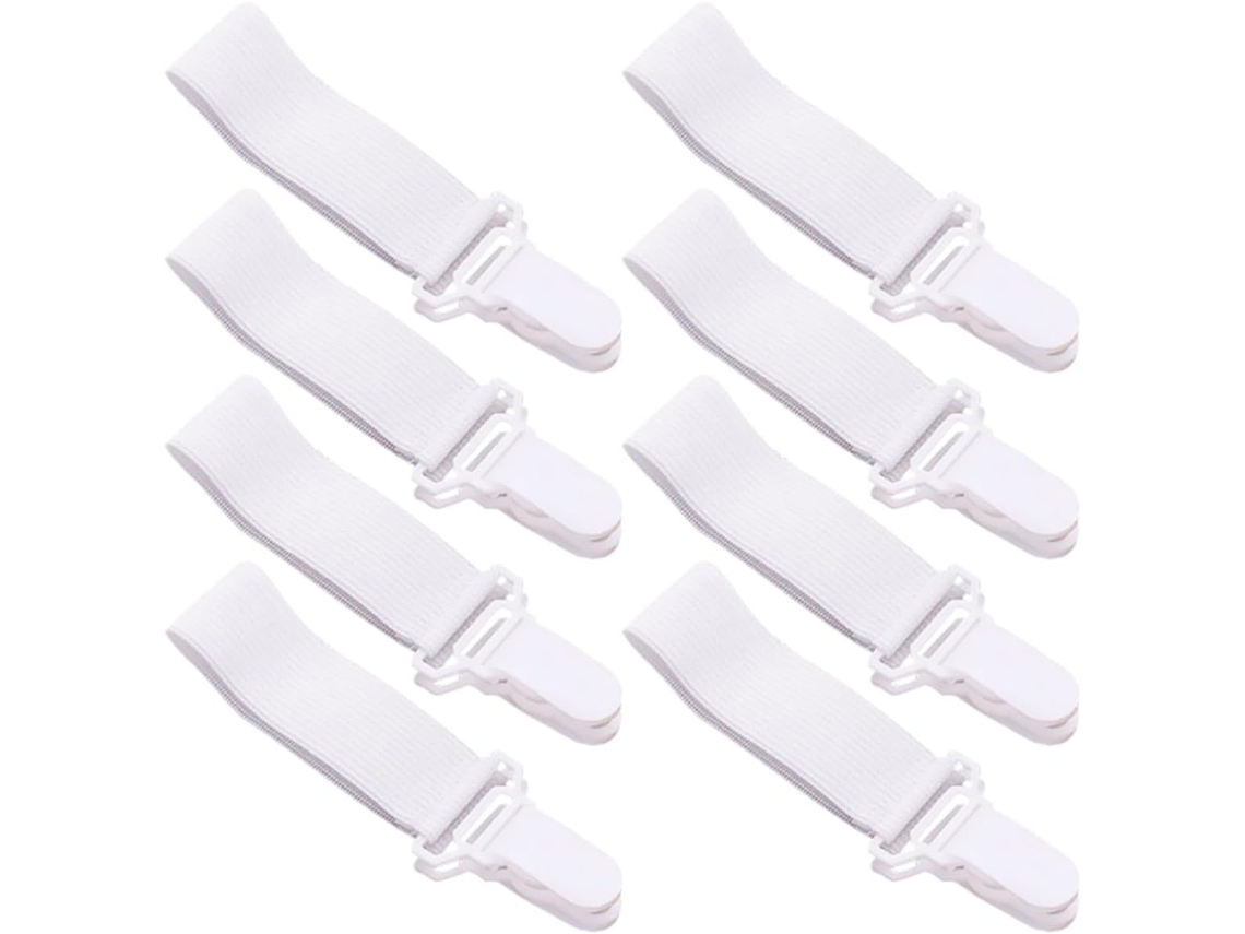 Prendedor De Lençóis Antiderrapante Plástico Branco Com 16 Clipes Canto, Ideal Para Uso Doméstico E Hospitalar