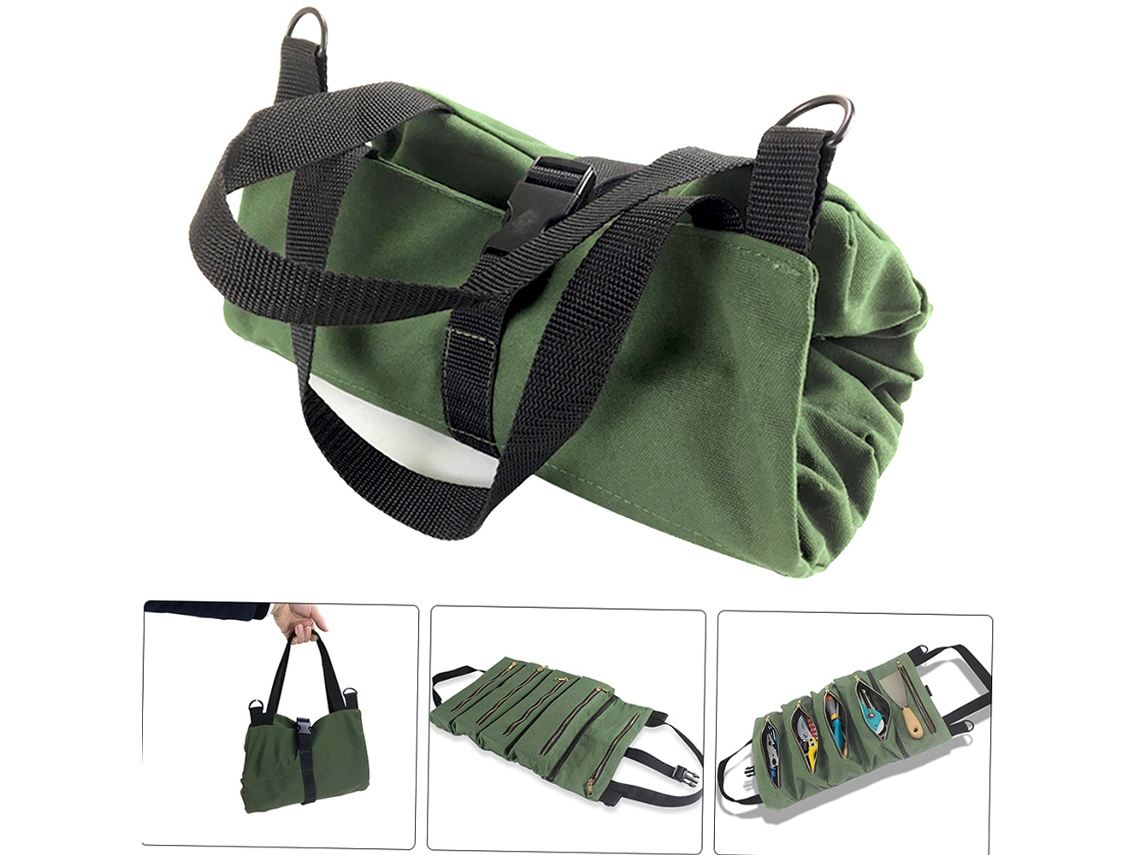 Bolsa organizadora de ferramentas Penggong com zíper, 5 compartimentos, portátil, em lona.