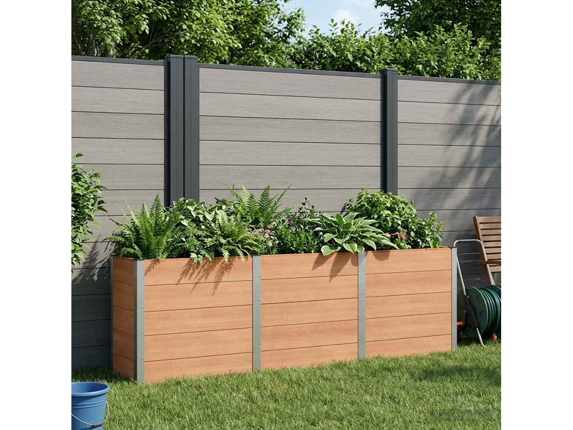 Vidaxl Canteiro De Jardim Elevado Castanho 300 X 50 X 91 Cm