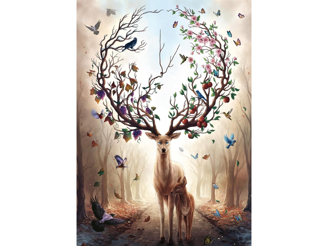 Fantasy Deer - Quebra-cabeça De 1000 Peças - Imagens Impressionantes E Vívidas De Um Cervo Mítico - Cores Fortes (marrom)