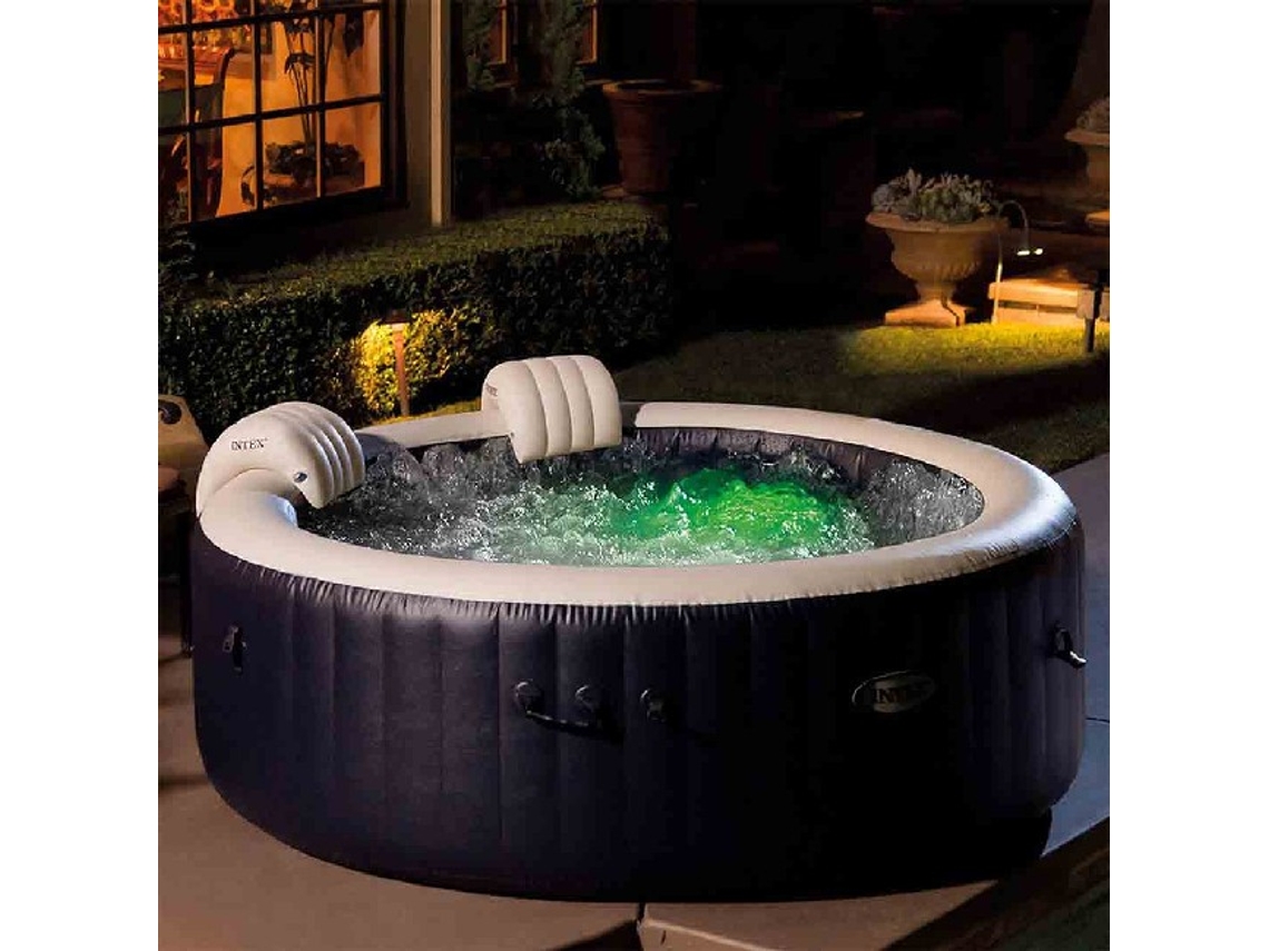 Jacuzzi Exterior INTEX Spa Bubble Massage (4 lugares PVC Azul