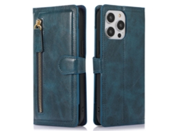 Capa Para Iphone 15 Pro Pele Sintética Anti-choque Azul