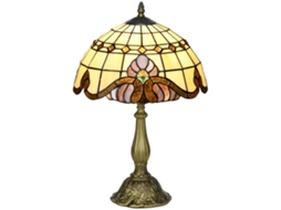 Abajur de Mesa Artesanal em Estilo Clássico, com Luminária de Vidro para Quarto e Sala de Estar, Ø30x48 Cm, Multicolorido. ZENCORE SERVICES