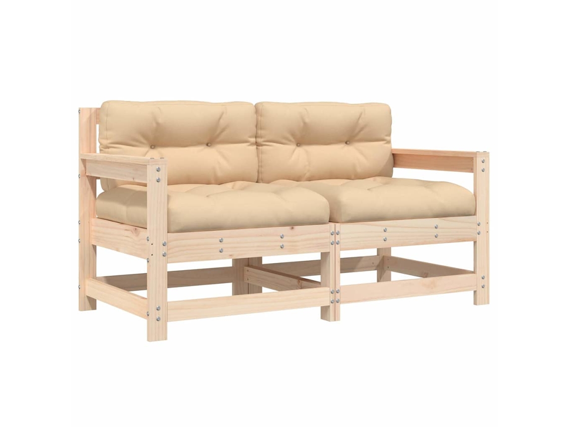 Maison Exclusive - Cadeiras De Jardim C/ Almofadões 2 Pcs Pinho Maciço