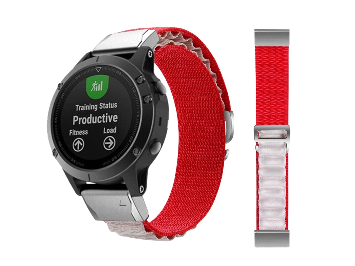 Bracelete Loop Alpine para Garmin Forerunner 955 Solar Vermelho e Branco