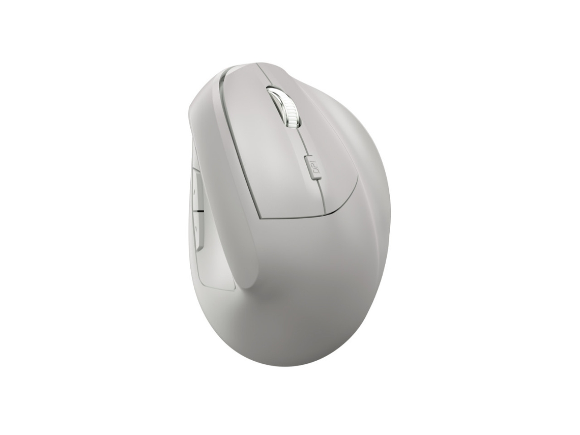 Rato Ergonómico Yizhood Sem Fios 2.4g Bluetooth Dual Mode Recarregável Cinzento