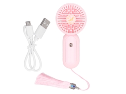 Mini Ventilador Portátil 3 Velocidades Usb Carregável Rosa