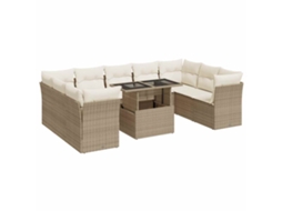 Garden Sofa Set, Garden Sofa Sets Vidaxl Bege Rattan / Vime (n/a)