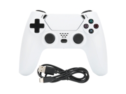 Controle de jogo para PS5, computador e TV com efeito de luz e vibração sem fio EOOCOO