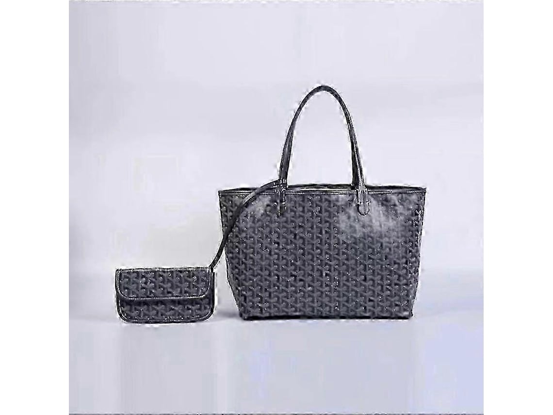 Bolsa Tote Gm, Tecido Resistente E Couro, Com Bolsa Destacável, Presente Para Mulheres--grey