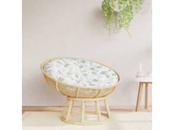 Vidaxl Almofadão Redondo Ø 100 X11 Cm Tecido Oxford Padrão Folhas