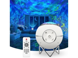 Omni projetor de Luzes Led de Céu Estrelado Giratório, Recarregável Usb com 14 Modos, Controle Remoto, Temporizador e Suporte de Metal Branco