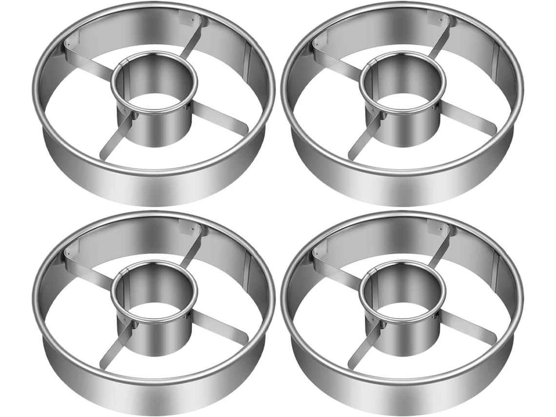 Conjunto De 4 Formas Para Donuts Em Aço Inoxidável