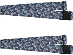 Conjunto De 2 Alças Artísticas Bagagem Nas Cores Azul Uva, Vermelho E Preto, Feitas De Poliéster Resistente E