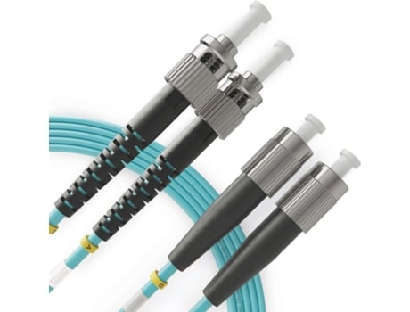 Cabo de fibra óptica duplex multimodo ST para FC OM4 (95 metros 1 unidade) Patch Cord de fibra óptica dupla UPC/UPC 50/125 40G (LSZH) BEYONDTECH