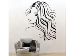 Moda Beleza Mulher Arte De Parede Adesivos Muraux Em Pvc Material Diy Arte Para Salão De Beleza Canapé Toile De Fond Decoração Acessório 58x72 Cm