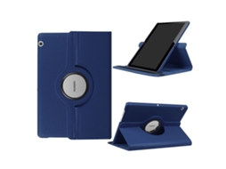 Capa dupla em couro sintético para Huawei Mediapad T3 10, azul escuro.