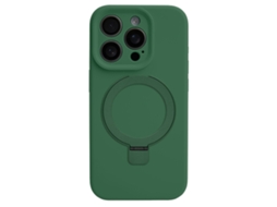Capa Yuysan Para Iphone 16 Pro Silicone Liquido Magsafe Aro Metal (suporte Para Anel, Orifícios Precisos) Cinza