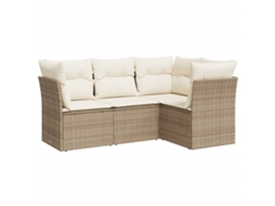 Garden Sofa Set, Garden Sofa Sets Vidaxl Bege Rattan / Vime (n/a)