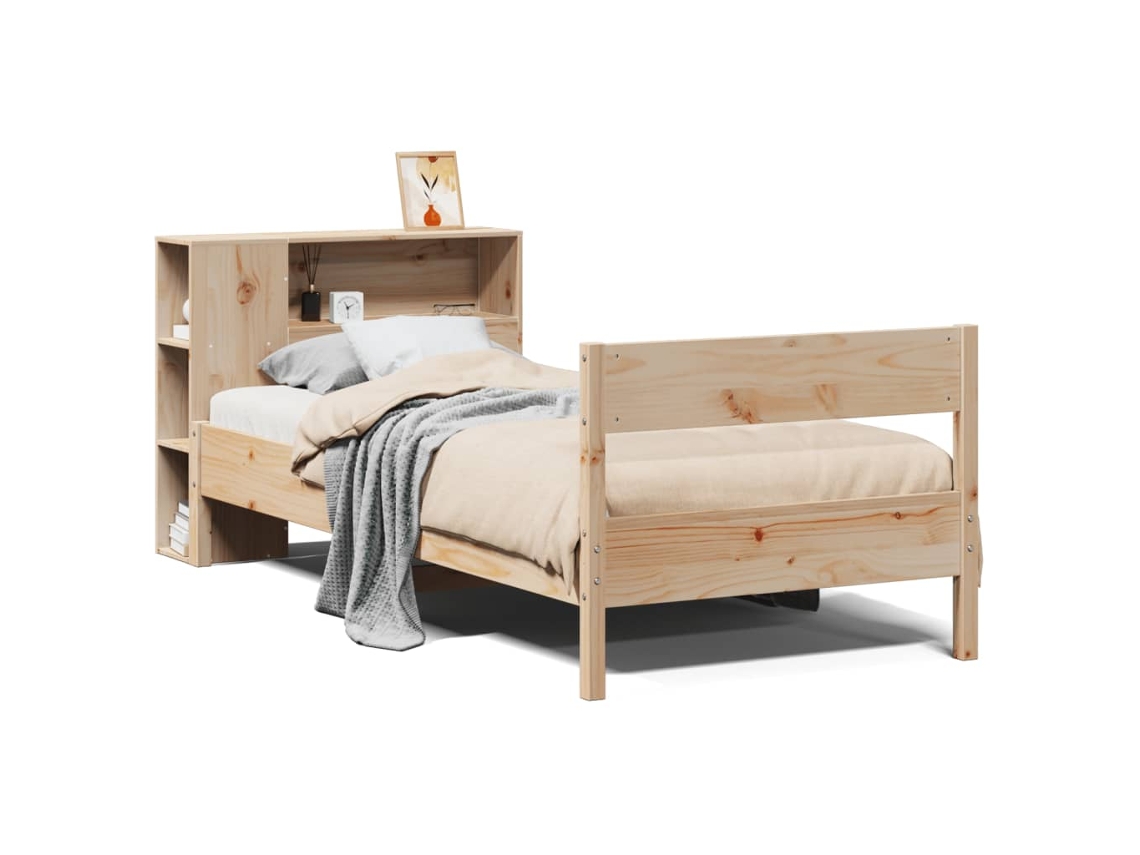 Bookcase Bed, Bookcase Beds Vidaxl Marrom Madeira De Pinho (75 X 190 Cm)