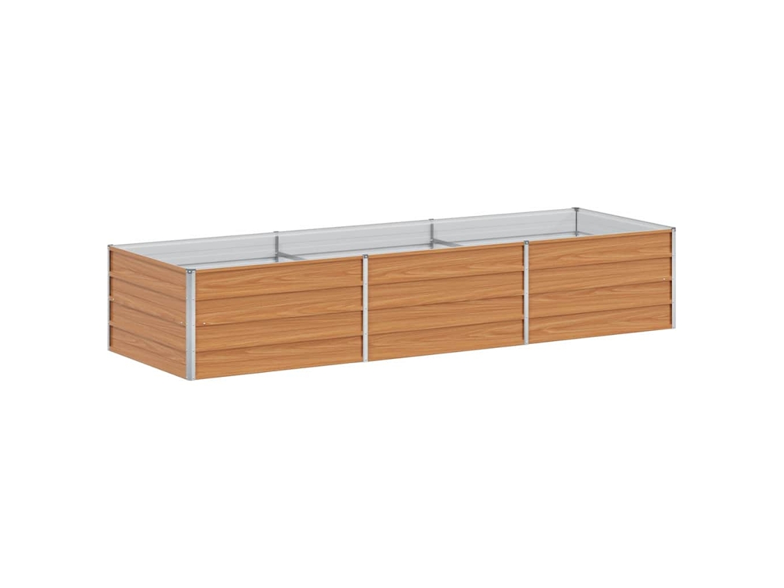 Conjunto 1 Cama De Jardim Vidaxl Castanho Aço (240 X 80 X 45 Cm)