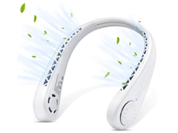 Ventilador De Pescoço Portátil, O Ventilador De Pescoço Sem Folhas Perfect Para Ventilador Pessoal, Branco Yizhood
