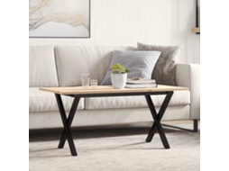 Vidaxl Mesa De Centro Estrutura Em X 100x50x45cm Pinho E Aço