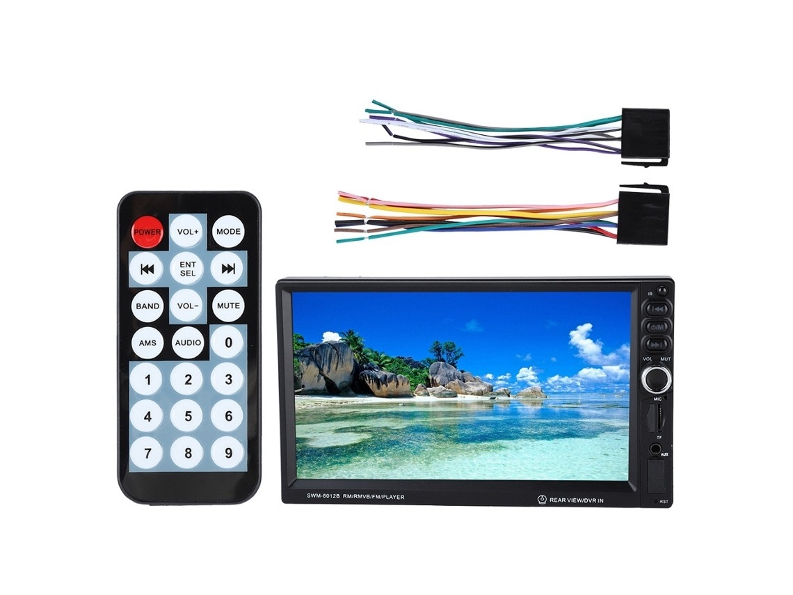Car Radio Mp5 With 7-inch Touchscreen, Bluetooth Hd, Remote Control And Rear Camera Input.