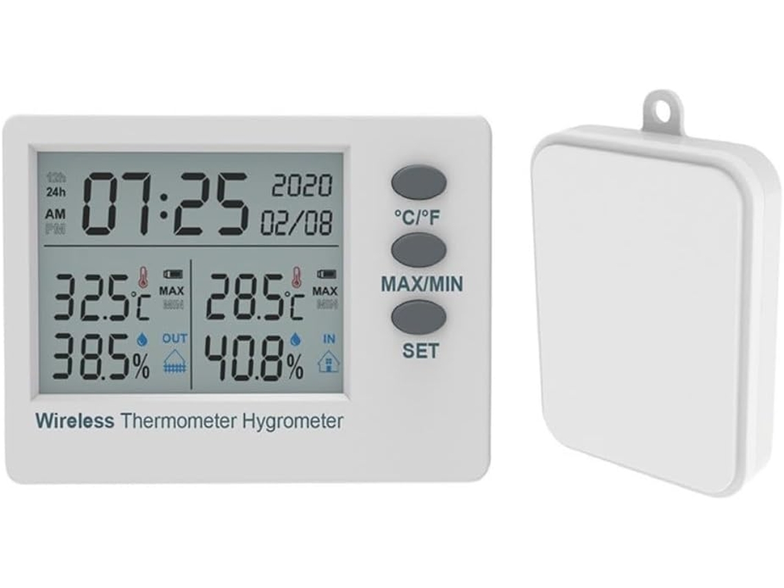 Termômetro Sem Fio Para Geladeira, Monitor Preciso De Temperatura Interna E Externa, Higrômetro Eletrônico, Tela