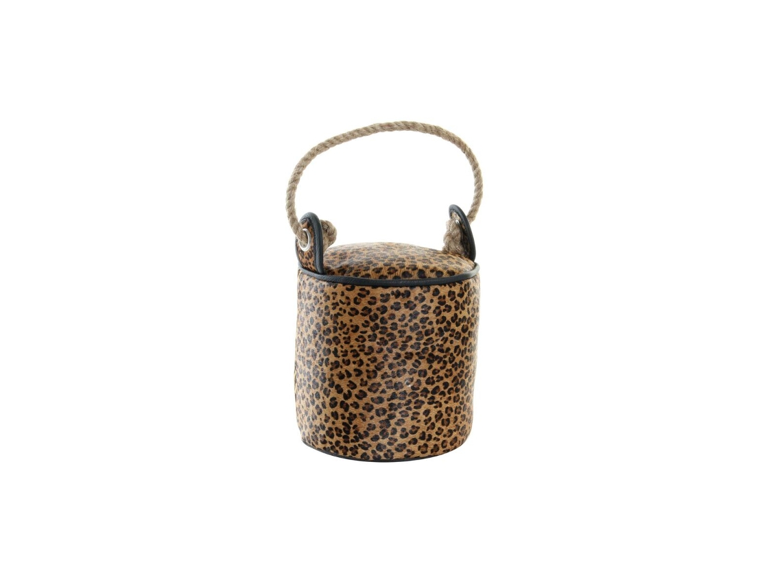Fixador de portas DKD Home Decor Leopardo Pele (19 x 19 x 19 cm)