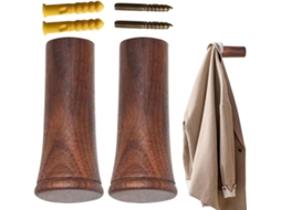 Conjunto De 2 Ganchos De Madeira Para Mochilas, Chaves, Decoração Rústica, Chapéus.