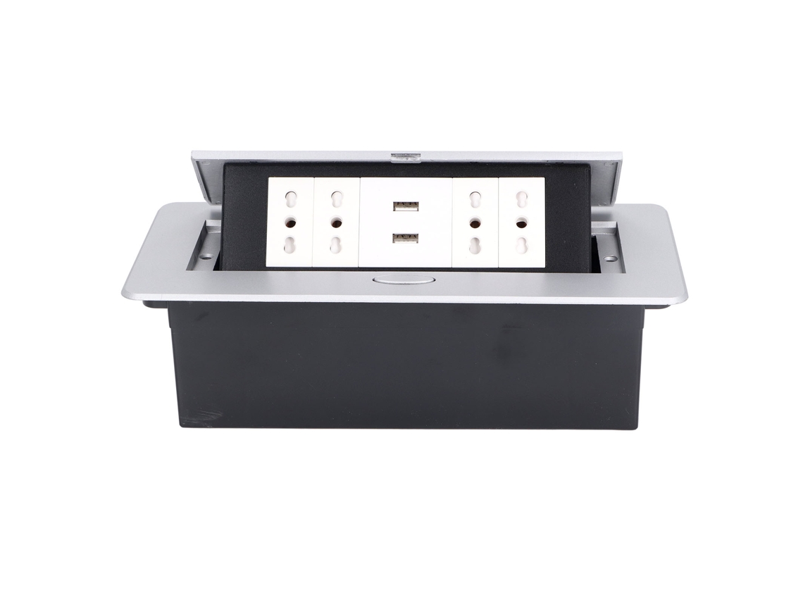 Laxiscreed Caixa De Tomada Padrão Suíça Com 3 Tomadas E 2 Portas Usb Para Casa