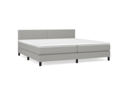 Cama com Molas/colchão 200x200 Cm Tecido Cinza claro MAISON EXCLUSIVE