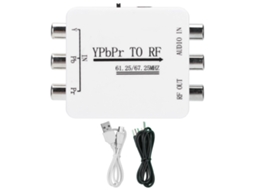 Conversor de Sinal Áudio Ypbpr para RF mini com transmissão por cabo em longa distância